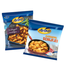 Aviko aardappelschijfjes, kroketjes, gekruide partjes, dobbelsteentjes, rösti, puree of pomme duchesse